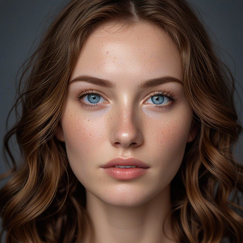 Elegant Western Woman in Close-Up Portrait