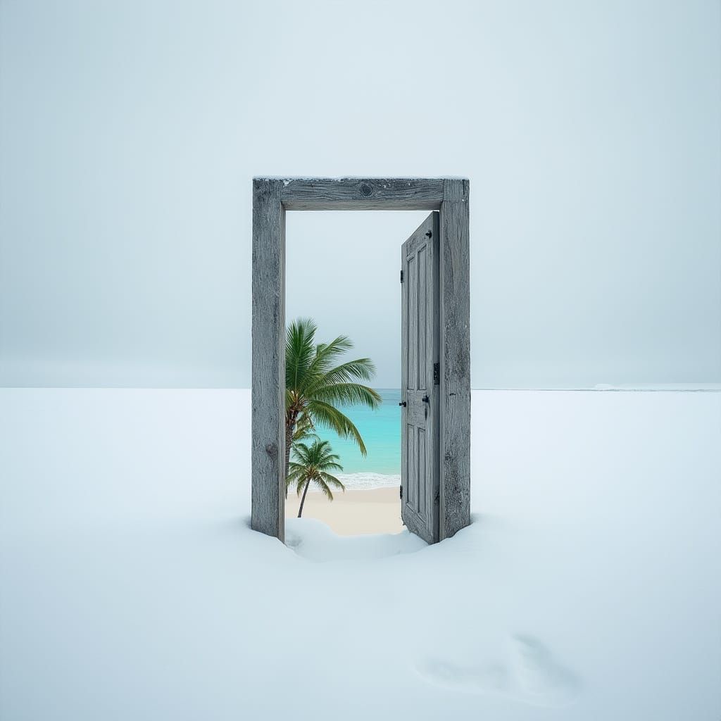 Tropical Oasis Beckons Through Arctic Doorway