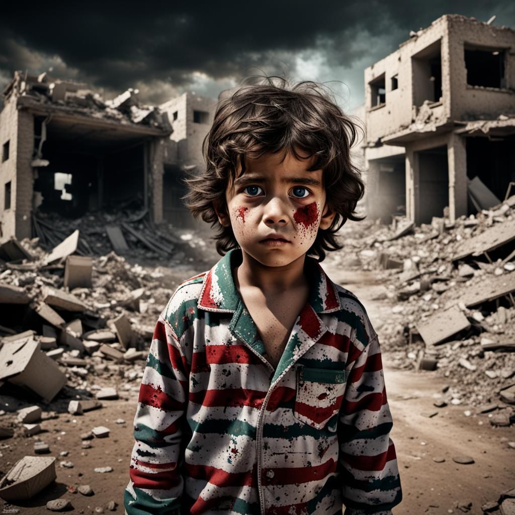 Palestinian Boy in the Striped Pyjamas - Ceasefire Now!