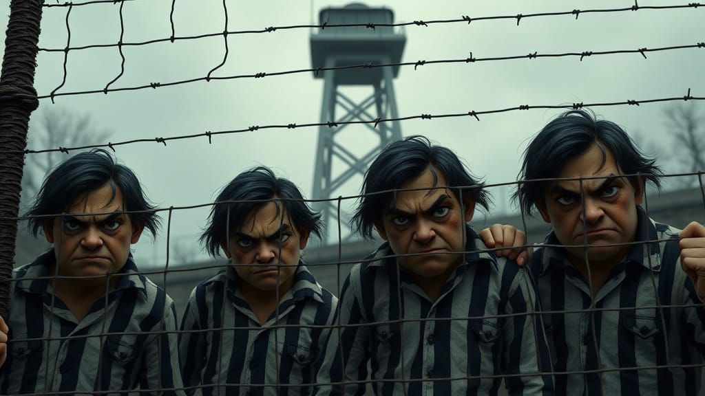 Dalton Brothers Behind Barbed Wire