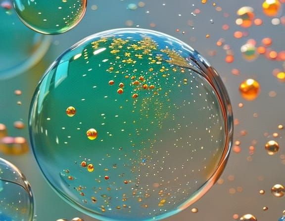 Fairies Trapped in Bubbles: Hyperrealistic Splash Art