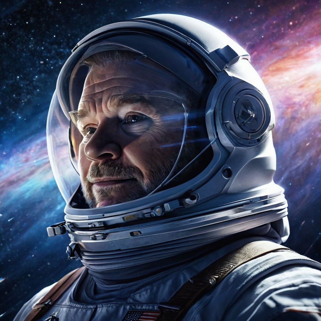 Stunning Portrait of an Astronaut Amidst Swirling Galaxies i...
