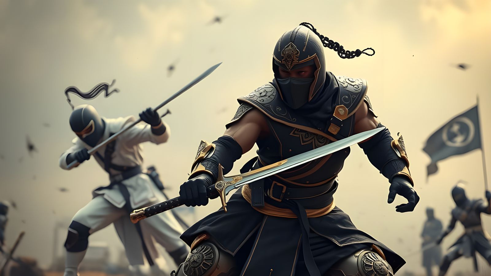 Ninja Warrior Battle: Futuristic Cinematic Animation