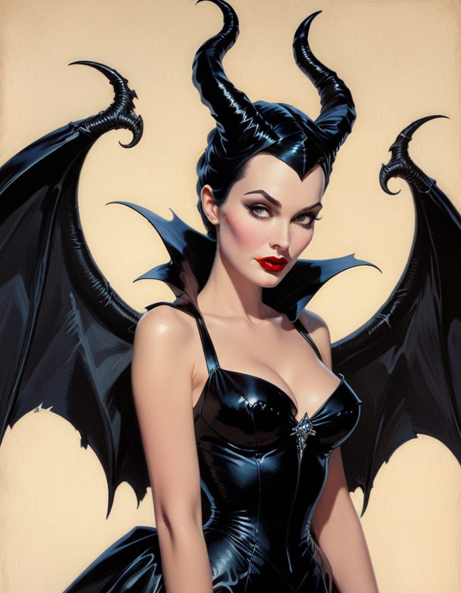 Maleficent in Classic Pin-Up Style