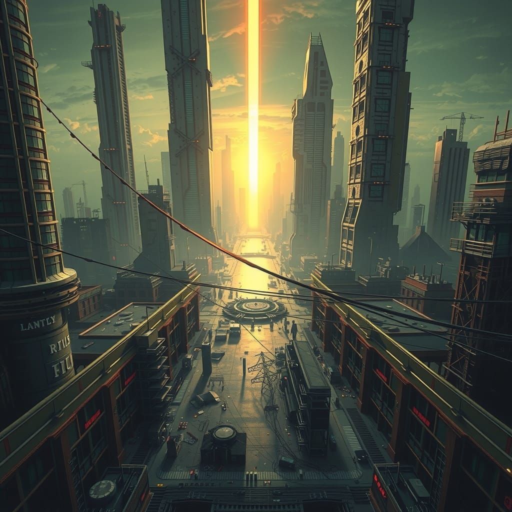 Post-Apocalyptic Cyberpunk Cityscape in High Definition