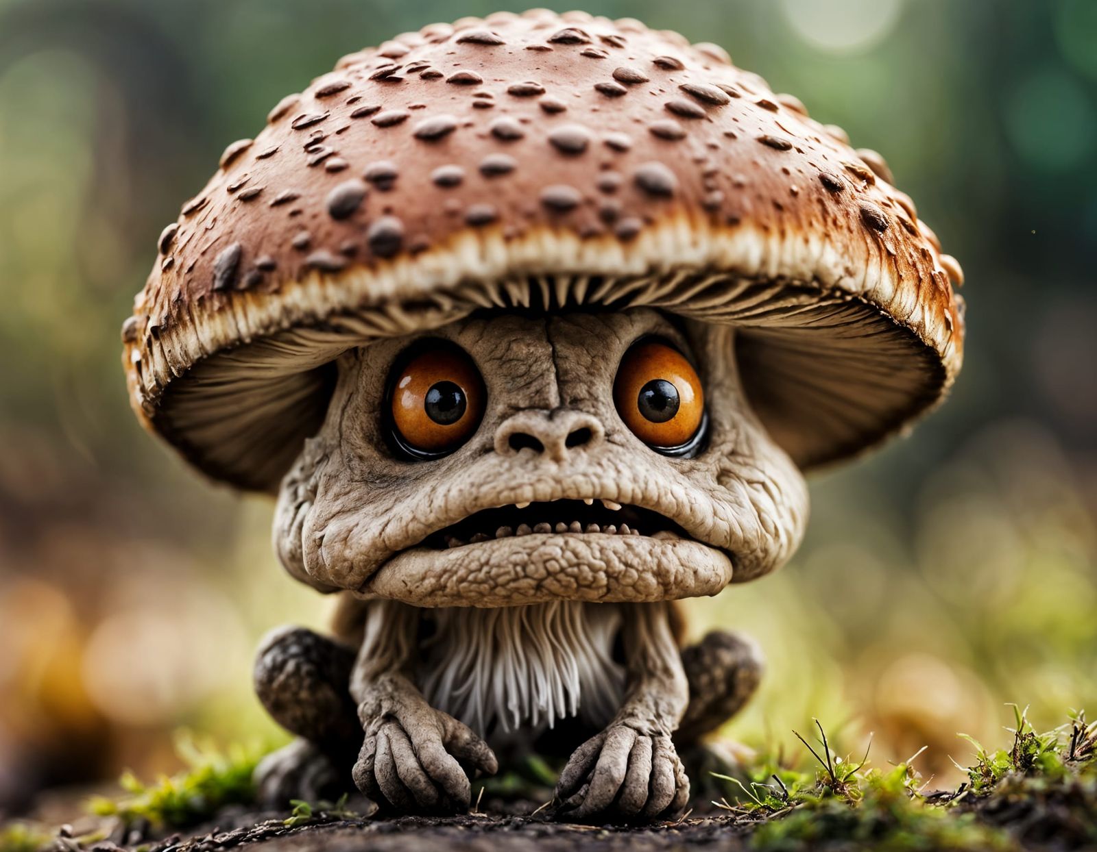 Angry Mushroom Man in Extreme Close-Up