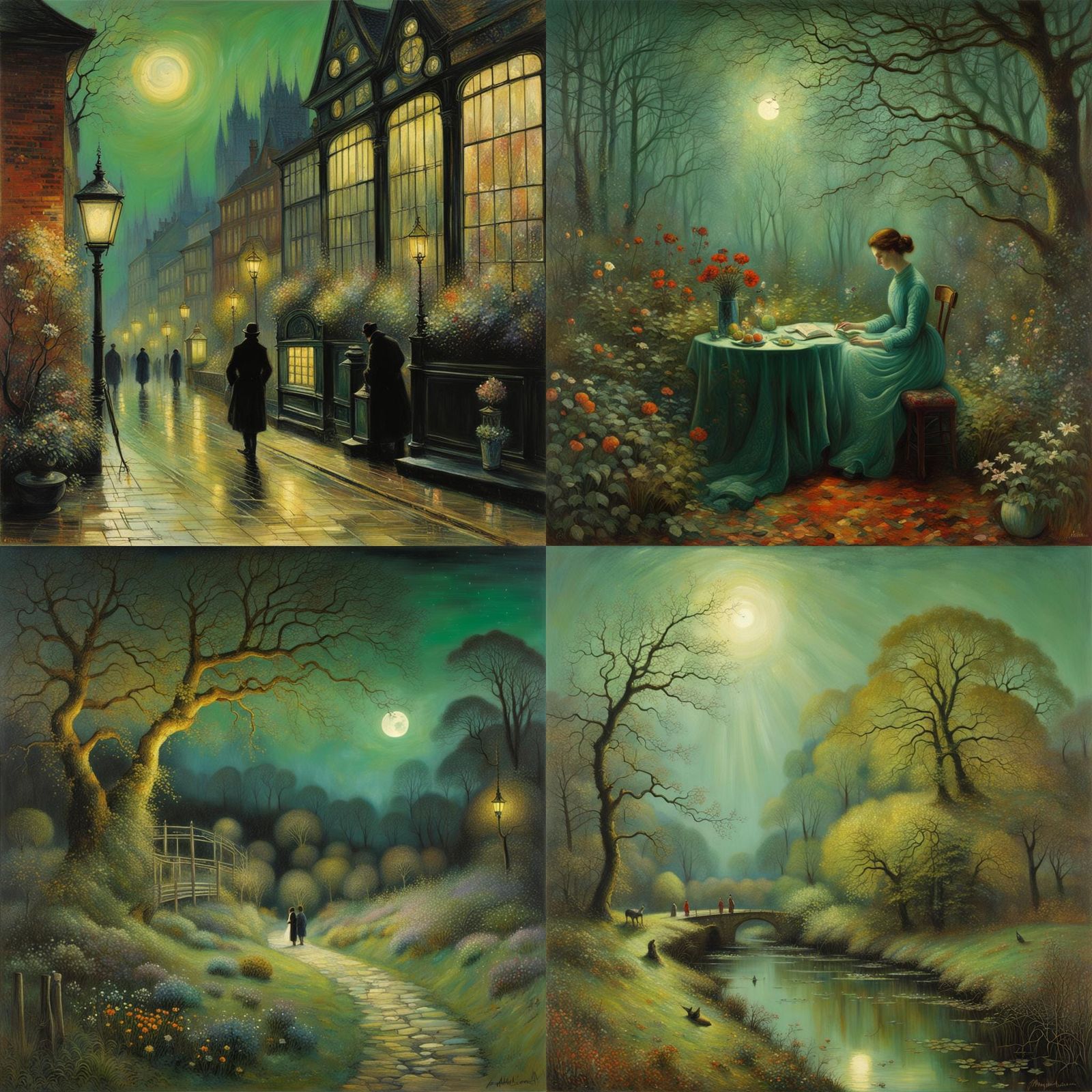Enchanting Landscape Painting in Romantic Style