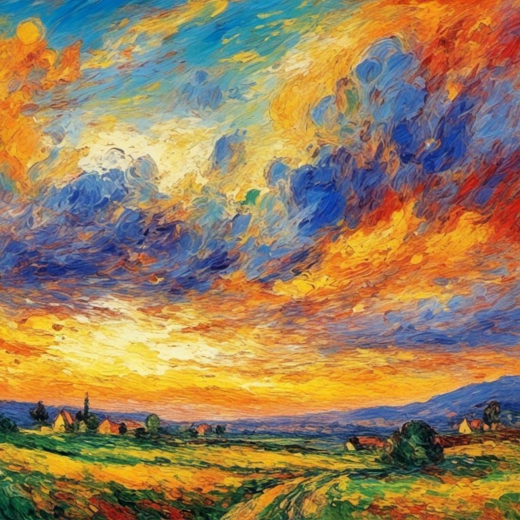 Vibrant Fauvist Sunset Scene in Ultra-High Resolution
