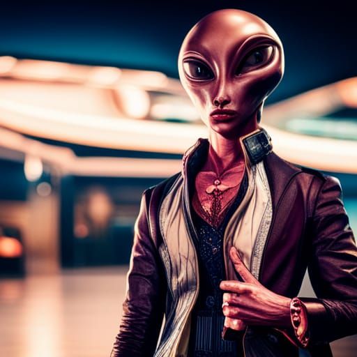 Alien Portrait in Nightclub with Louis Vuitton