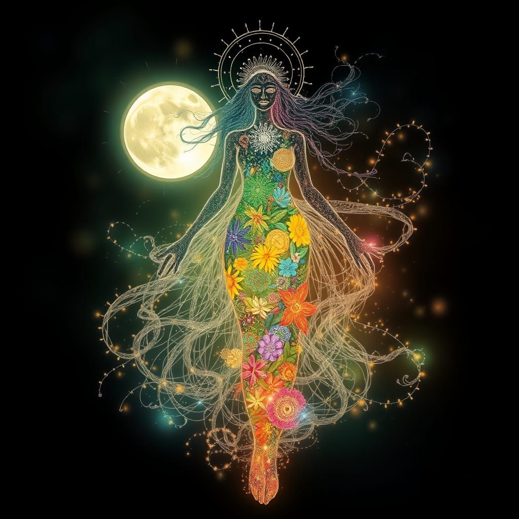 Mystical Goddess Embodies Seasons and Mythical Creatures in ...