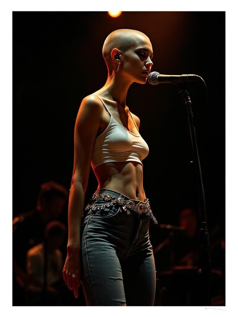 Petite Singer on Stage in Schiele and Saville Style