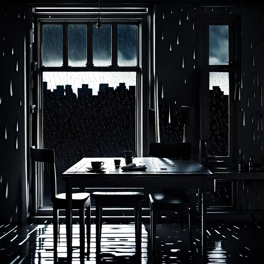 Rainy Night: Table by a Window