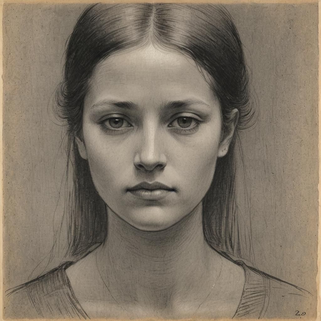 Simple Graphite Portrait Inspired by Symbolism