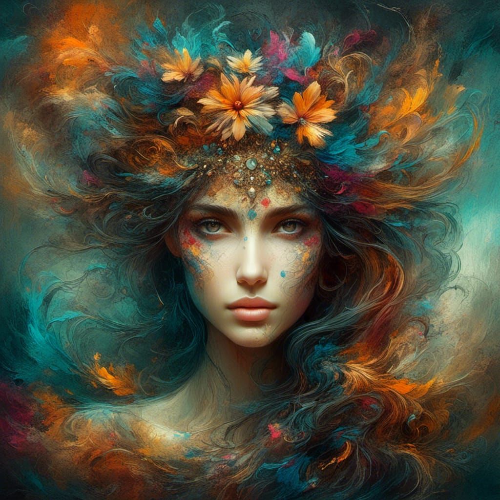Surreal Abstract Portrait of a Fairy Princess