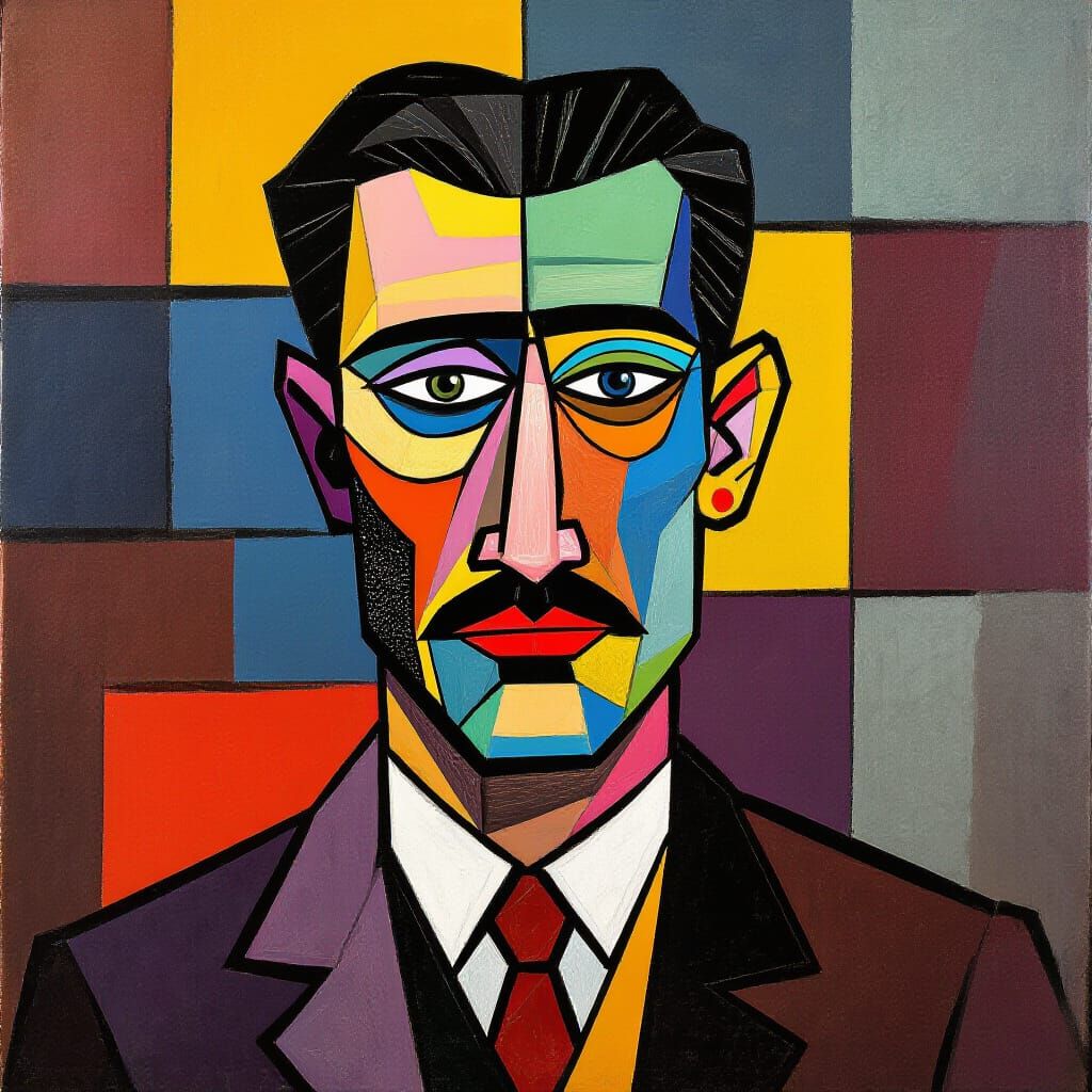 Cubist Racing Car with Geometric Shapes and Bold Angles