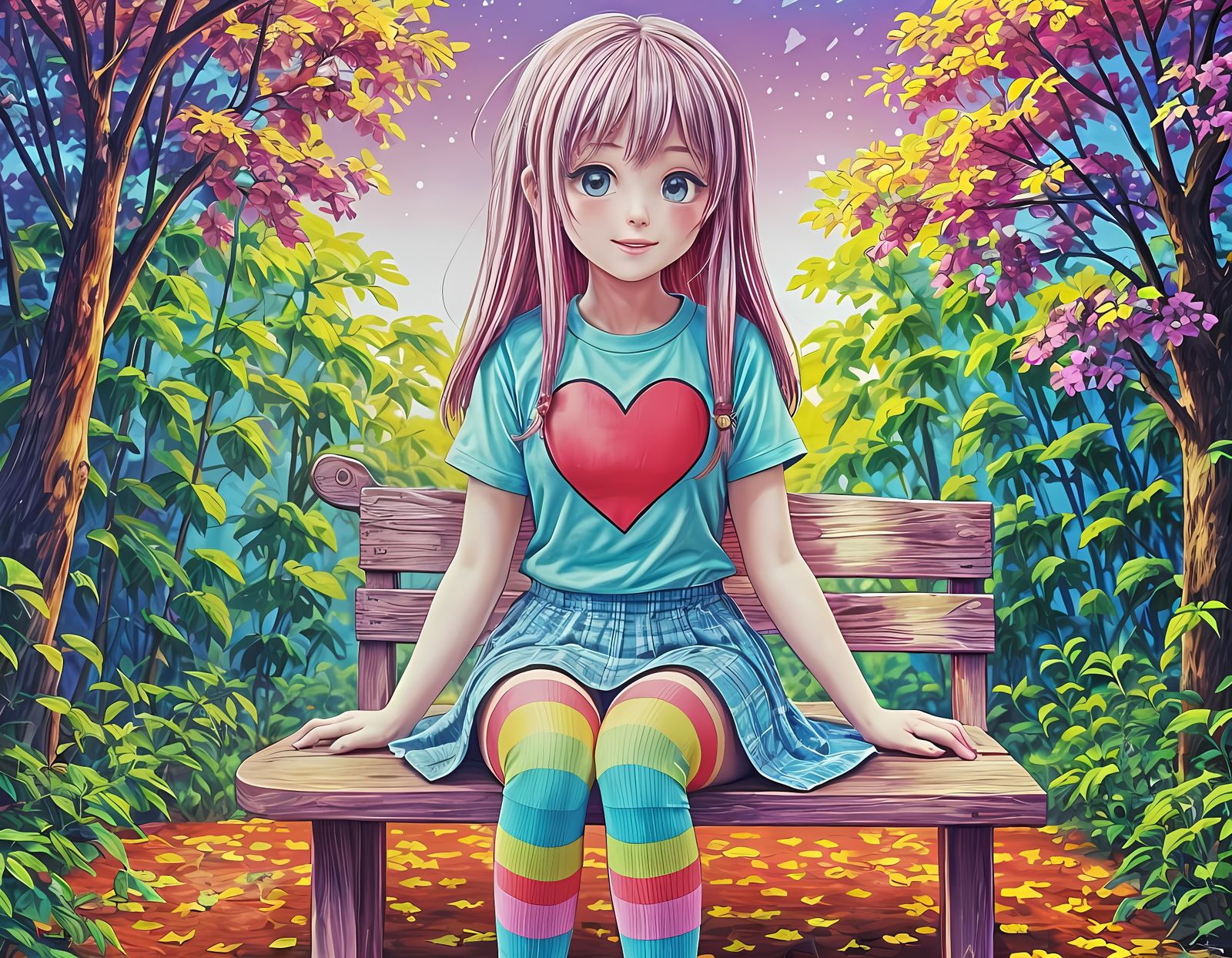 Cheerful Yuno in Vibrant Digital Art