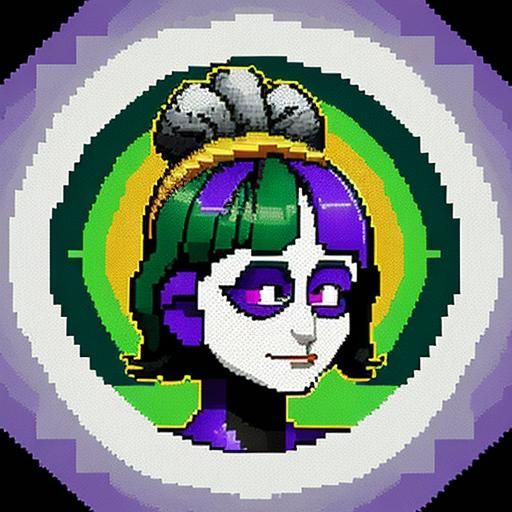 A retro-style pixel art scene featuring beetlejuice in a sma...