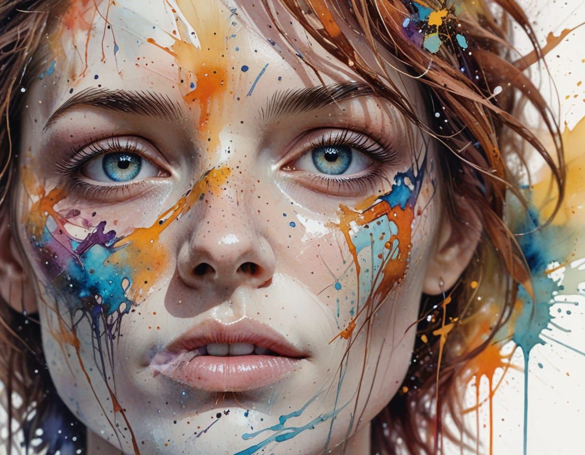 watercolour surrounded by splashy