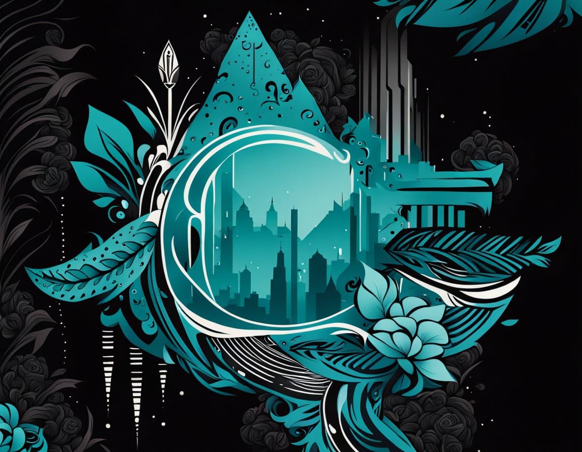 Elegant Tribal Tattoo Design in Black and White