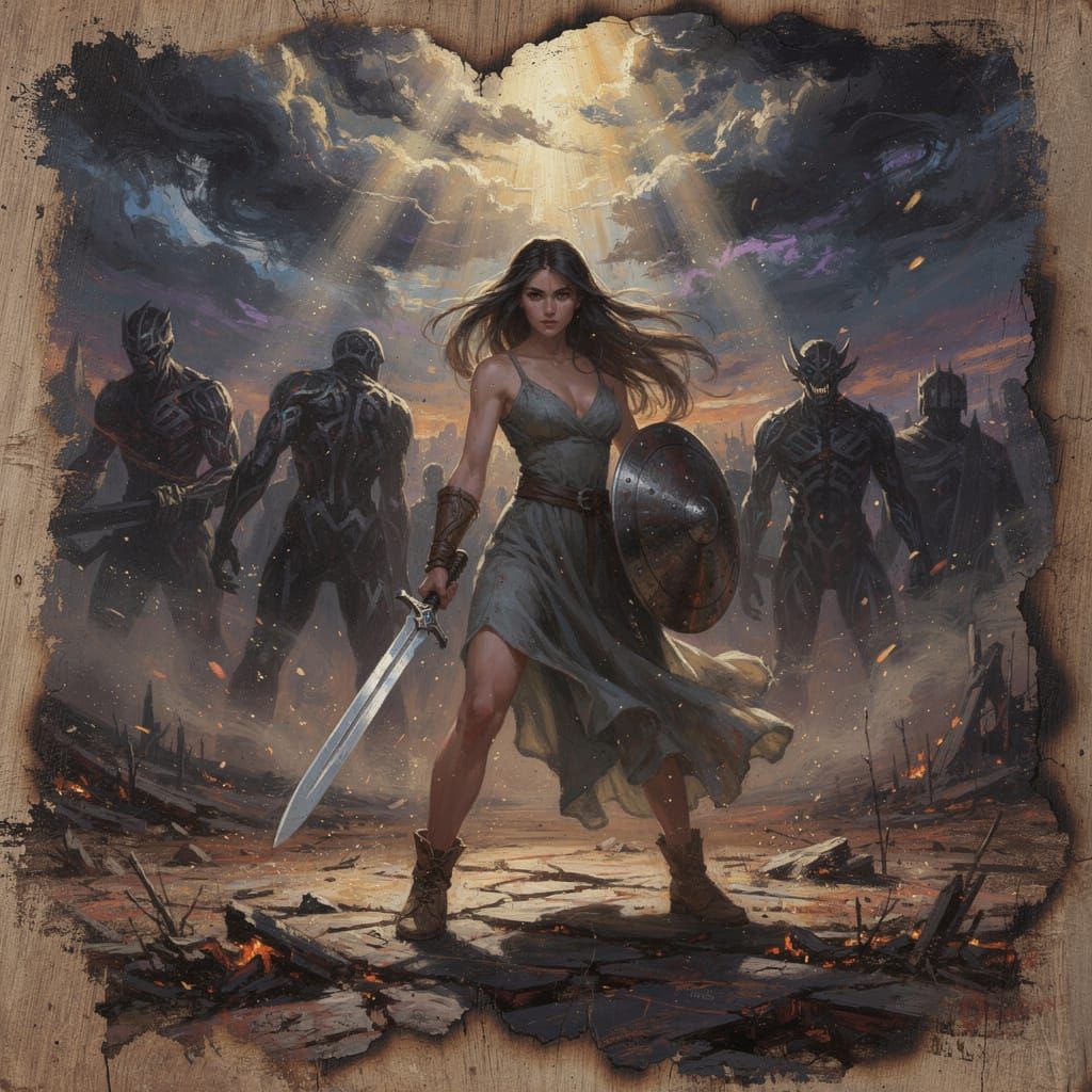 Warrior Woman Fights Darkness in Post-Apocalyptic Painterly ...