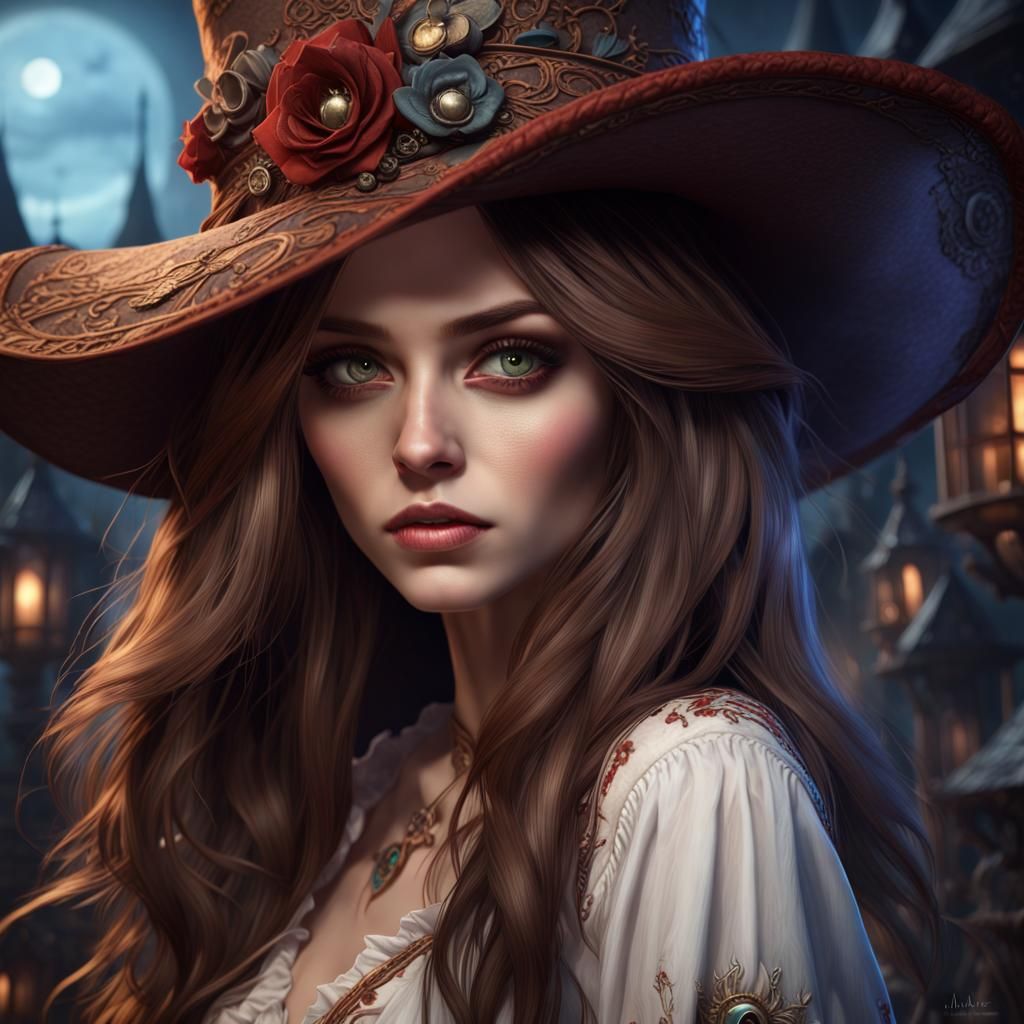 Rose the Hat: Bohemian Energy Vampire in Matte Painting