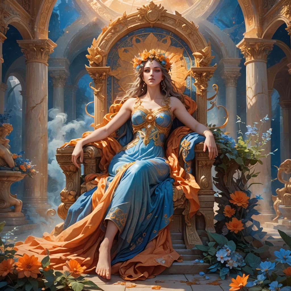 Aergia, Goddess of Idleness, in Muted Surrealism