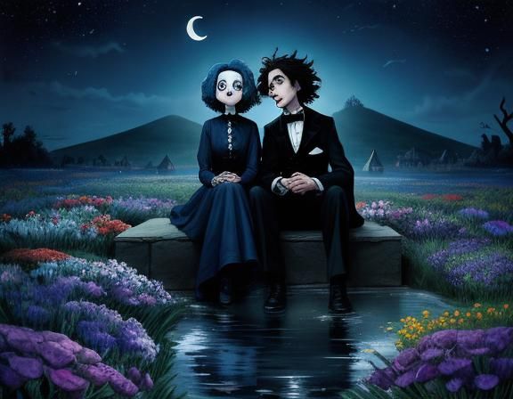 Tim Burton Characters on the Moon