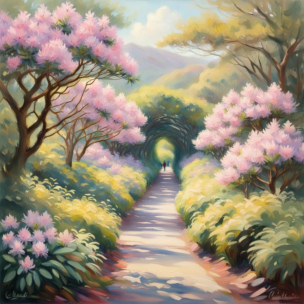 Rhododendron Tunnels in Ireland: Impressionist Landscape Pai...