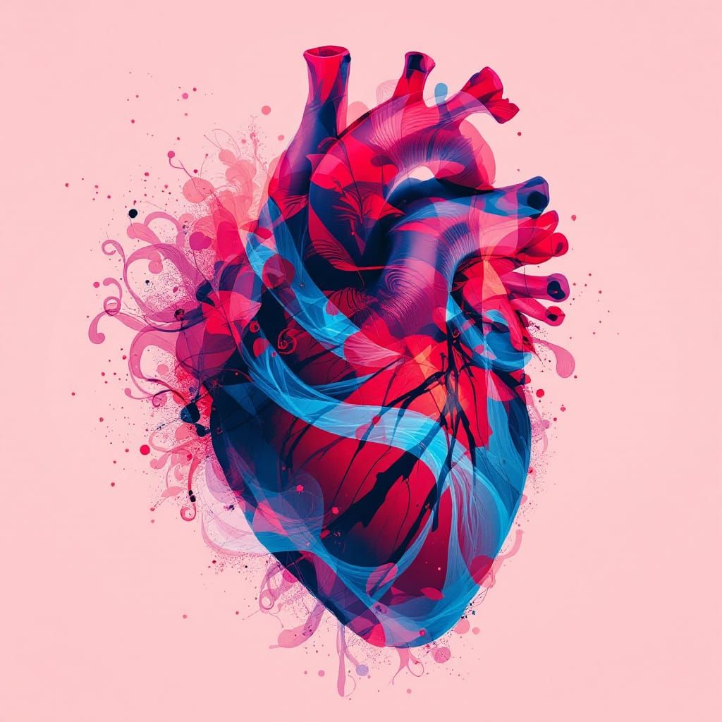 Dreamy Heart Blending: Surreal Double Exposure Art