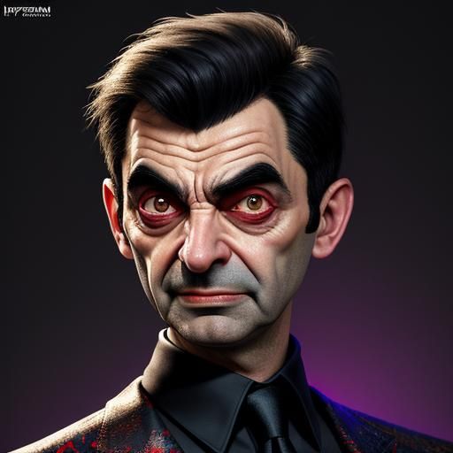 Hyperrealistic Batboy Mr. Bean Splash Art