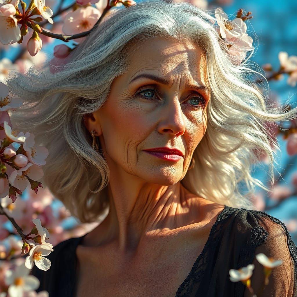 Ethereal Springtime Goddess in Whispers of Luxury