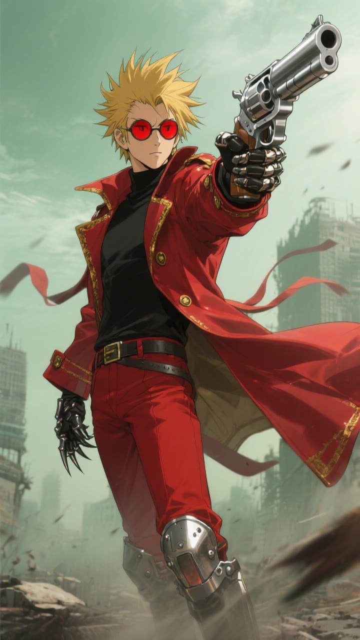Vash the Stampede in Hyper-Realistic Anime Style