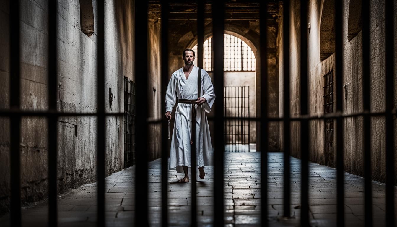 Cleric with Sword in Dark Prison, Photography Style