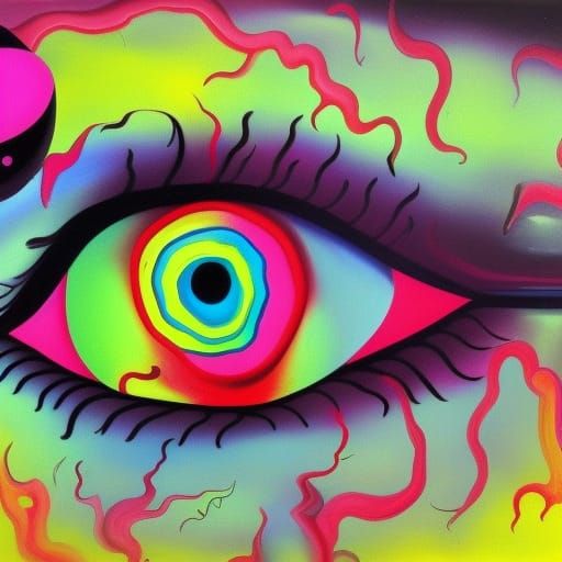 Psychedelic color for eyeball with neon colors