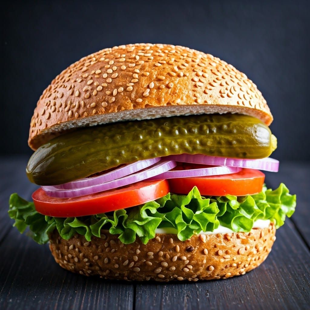 A Decadent Sandwich with a Plump Dill Pickle