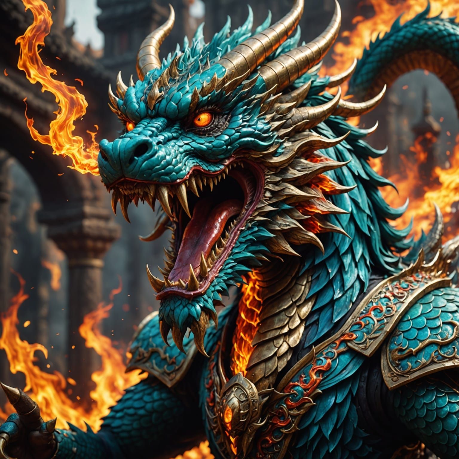 Epic Chinese Dragon Ignites with Vibrant Flare