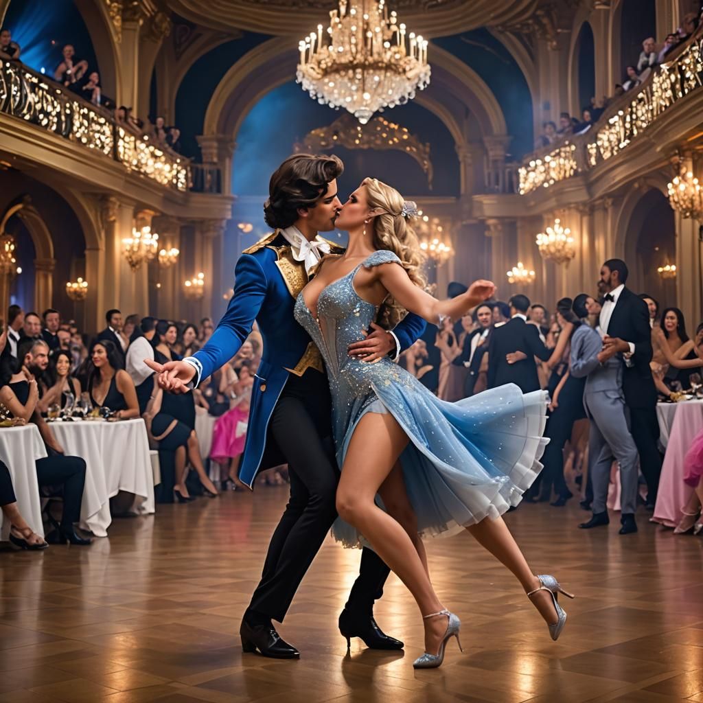 Cinderella and the prince at the ball