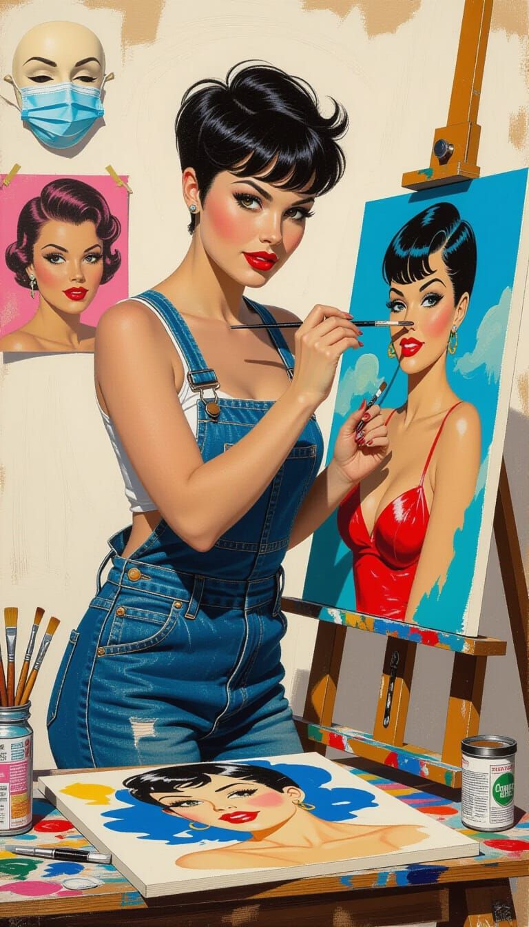 Woman Paints Pin-Up in Lowbrow Art Style
