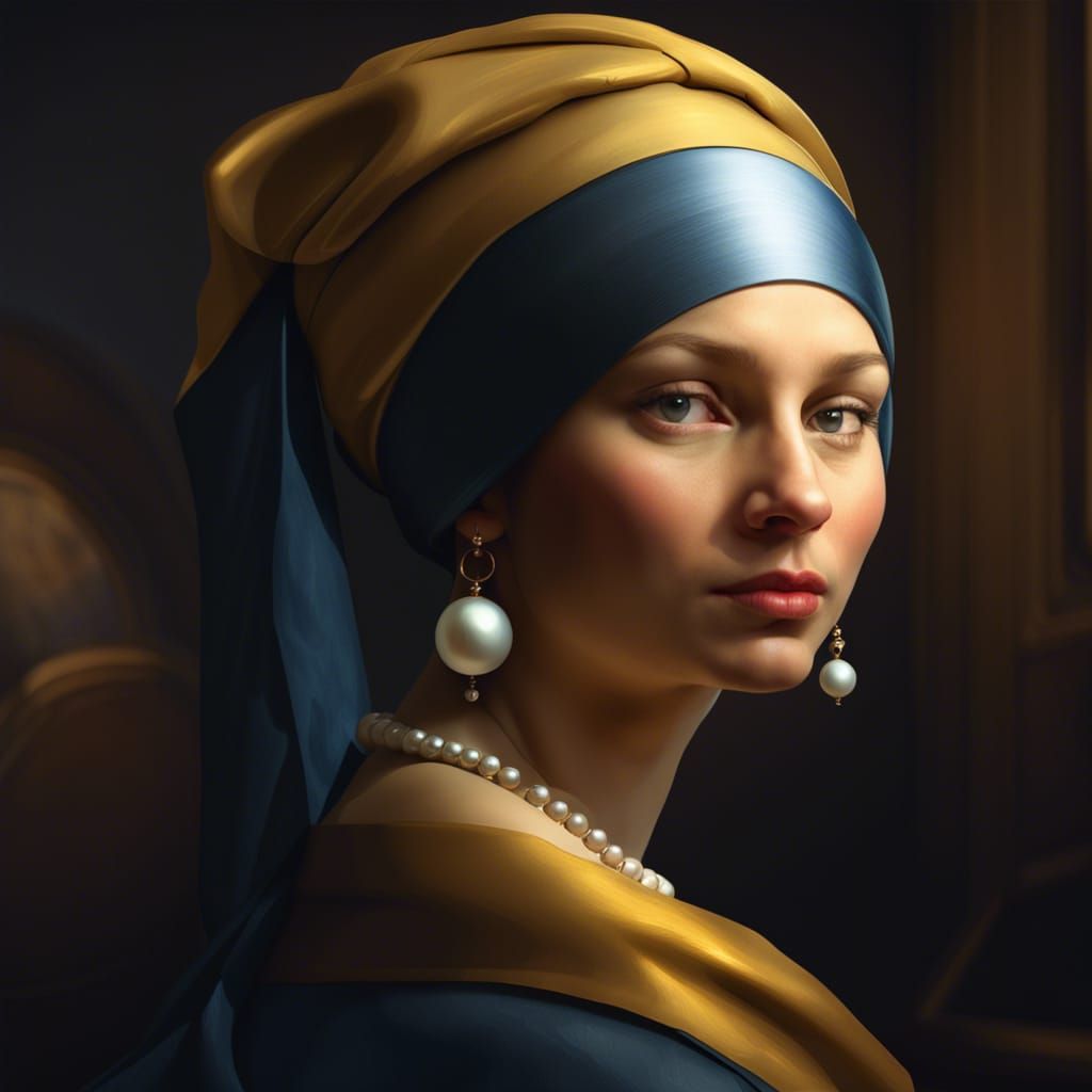Mona Lisa as Girl with a Pearl Earring