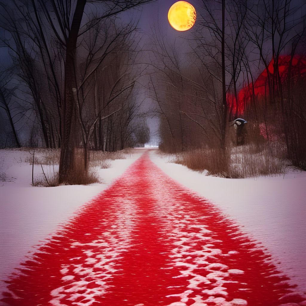 P3: She found a red path in the snow