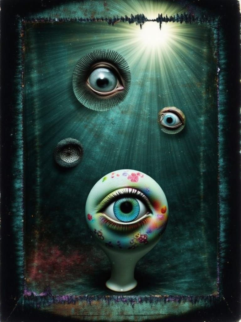 <lora:Mixedfeelings:1.0> <lora:Glitched:1.0>  Surrealist dep...
