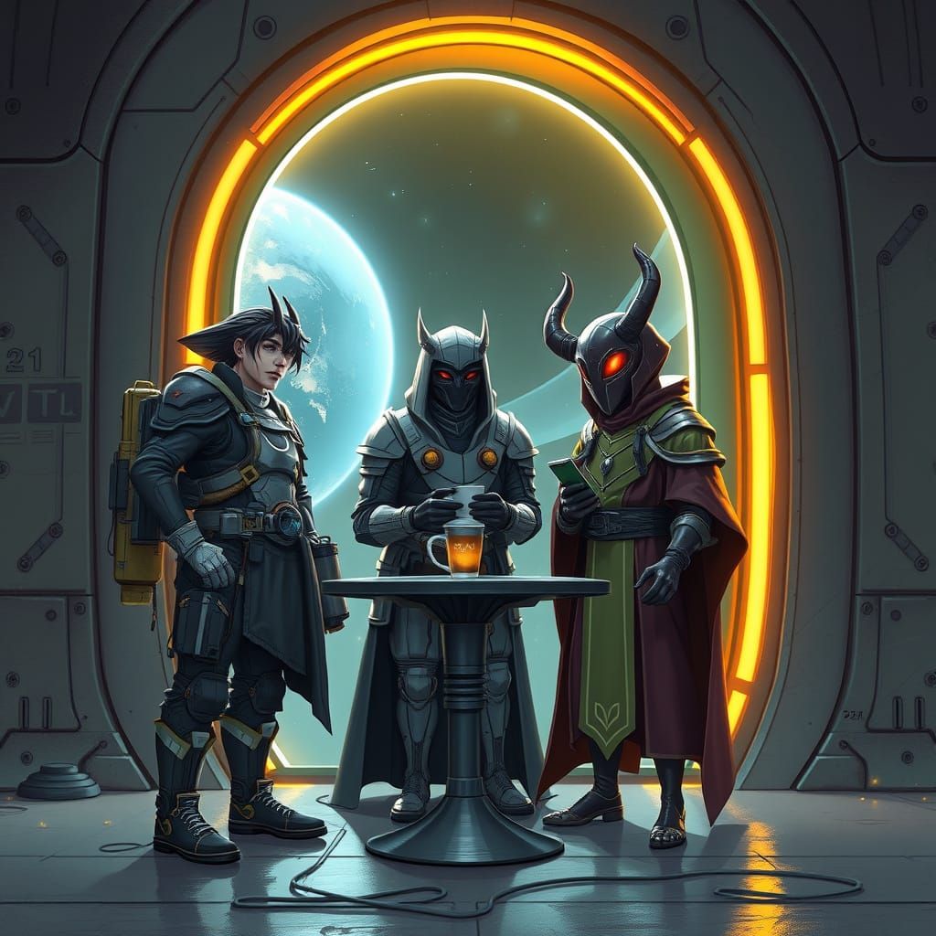 Futuristic Heroes Meet Mystic Warrior at the Portal to Earth...