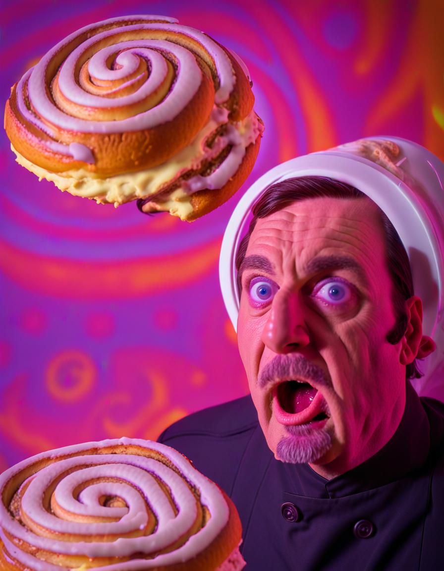 Groovy Cinnamon Bun Heads in Neon Technicolor