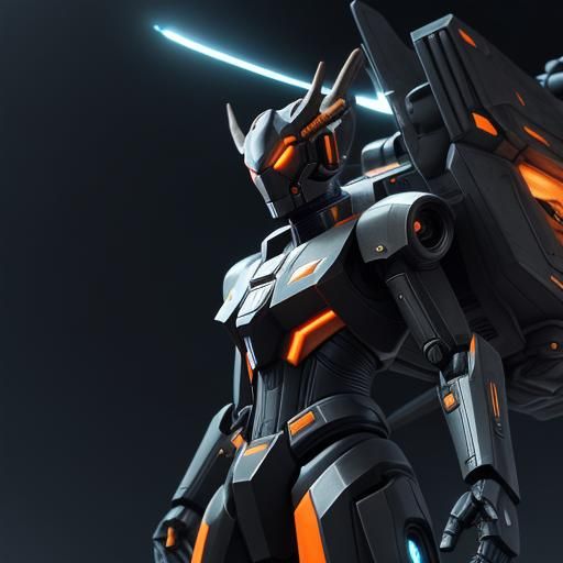 Robotic Wasp and Kraken Battle Cruiser in Space