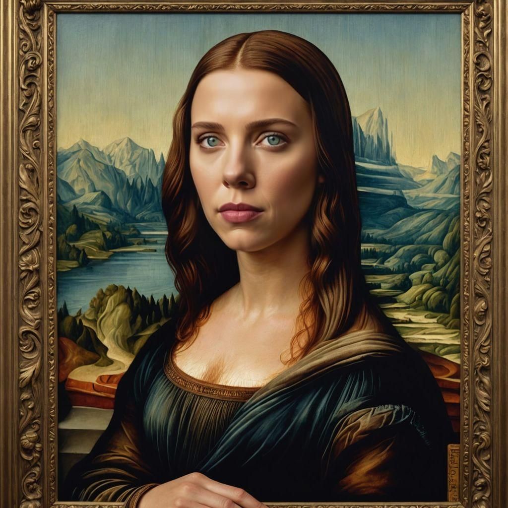 Mona Lisa with Scarlett Johansson Face: Hyperrealism