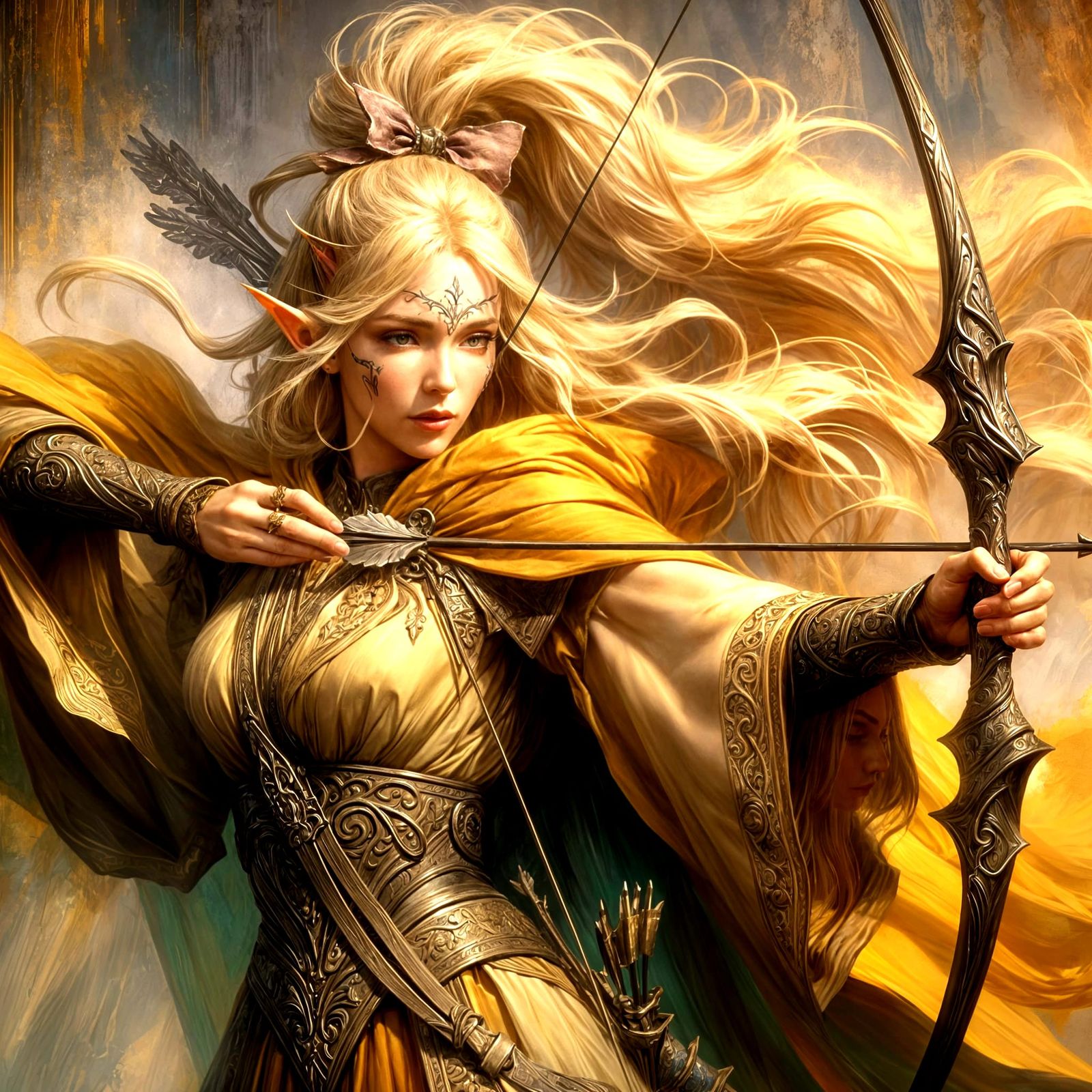 High Elf Archer in Fantasy Matte Painting