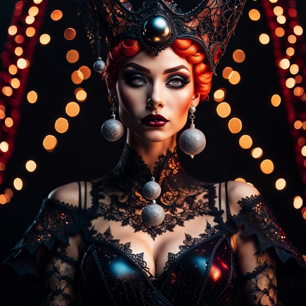 Christmas Elf Portrait in Gothic Fantasy Art Style