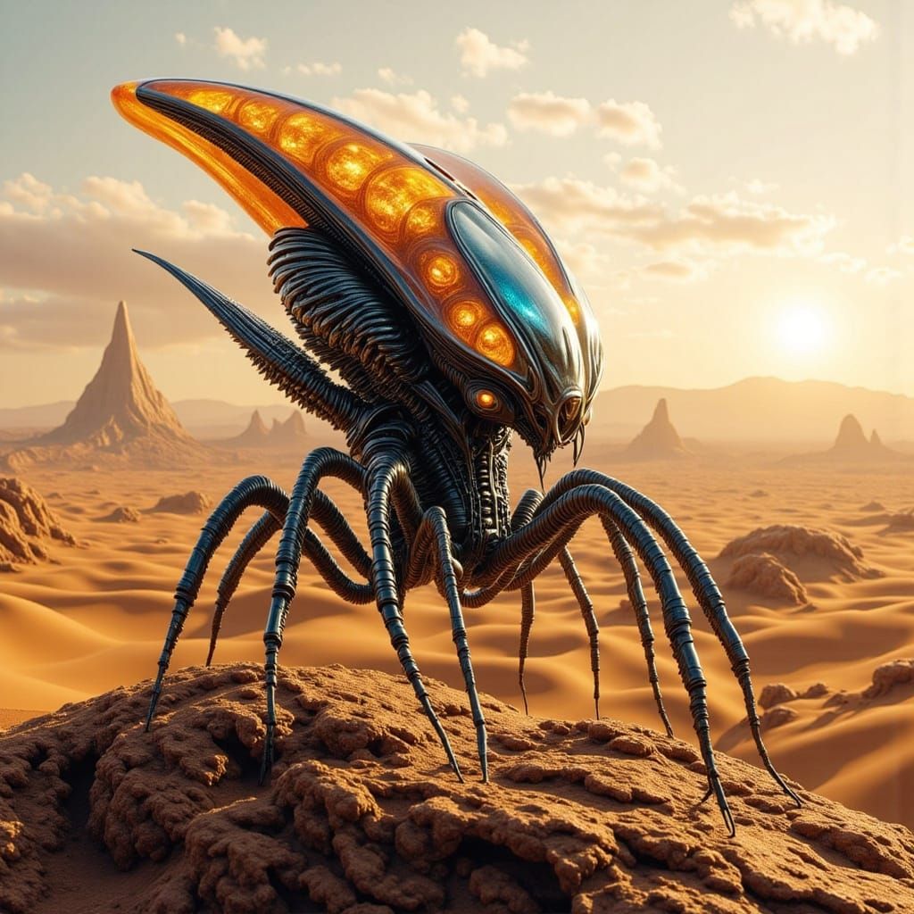 Flux Alien Biopunk Desert Cräb Surveying Nöher Terrain