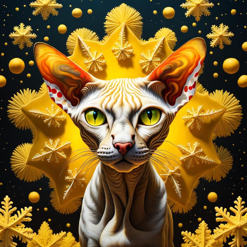 Surreal Sphynx Cat in a Sci-Fi Landscape