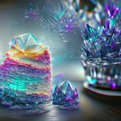 Crystalline Cake Shimmers in 8k Resolution